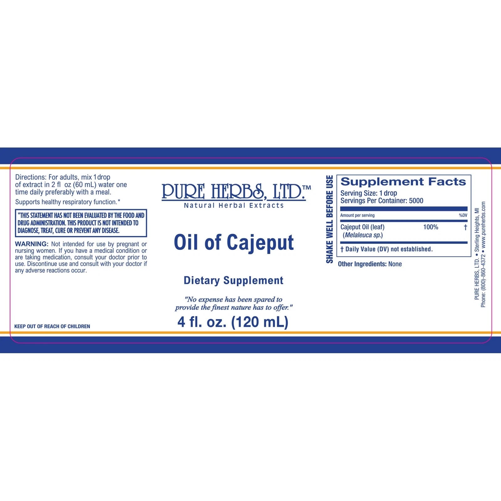 Oil of Cajeput (4oz.)